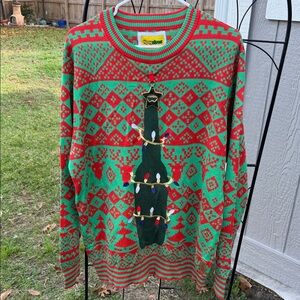 Tipsy Elves Red and Green Bottle Opener Crewneck Sweater